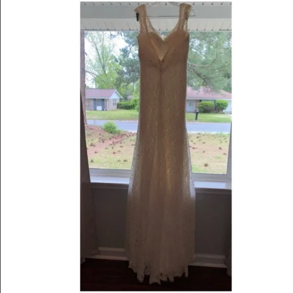 Custom Made Chantilly Lace Wedding Dress
